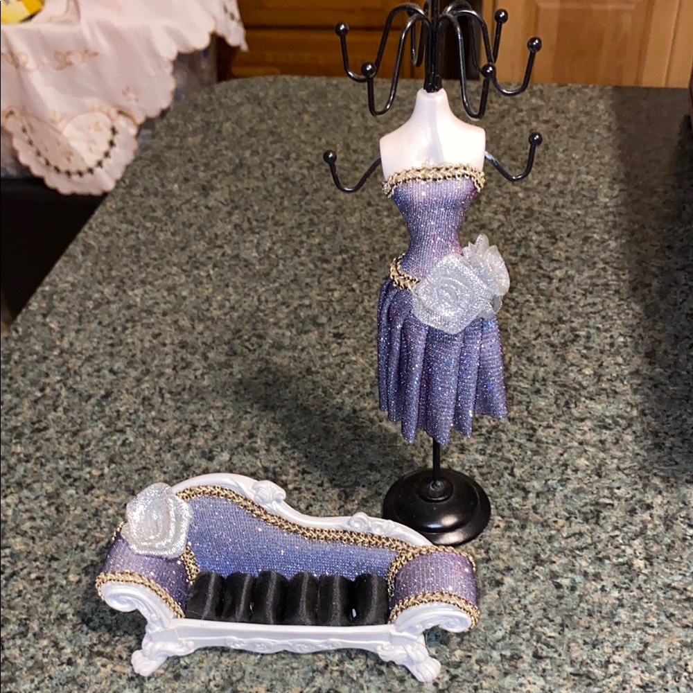 3 piece set —Elegant Purple and Silver Jewelry holder